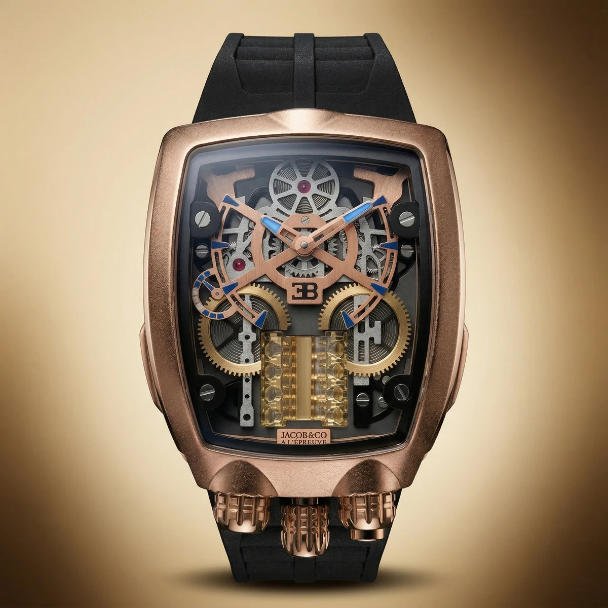 Hyper-Engine Elite | Men's Black and Rose Gold Silicon and Stainless ...